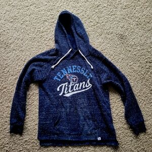 Fanatics Tennessee Titans Navy Pullover Hoodie with White Drawstrings